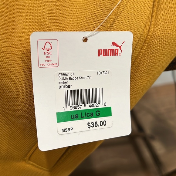 Brand New Puma SE Badge Sweat Pants Short Color: Amber Super Soft & comfortable! - Picture 8 of 10